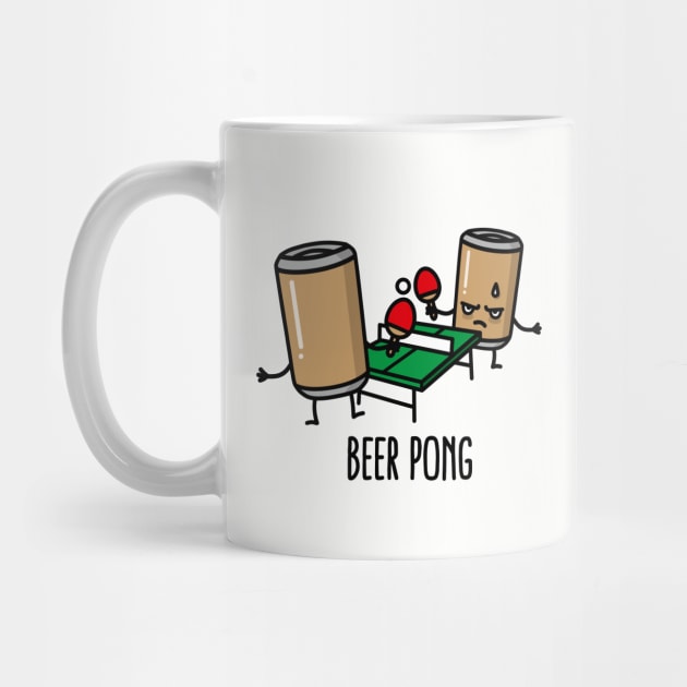 Beer pong cartoon ping pong table tennis beer can by LaundryFactory